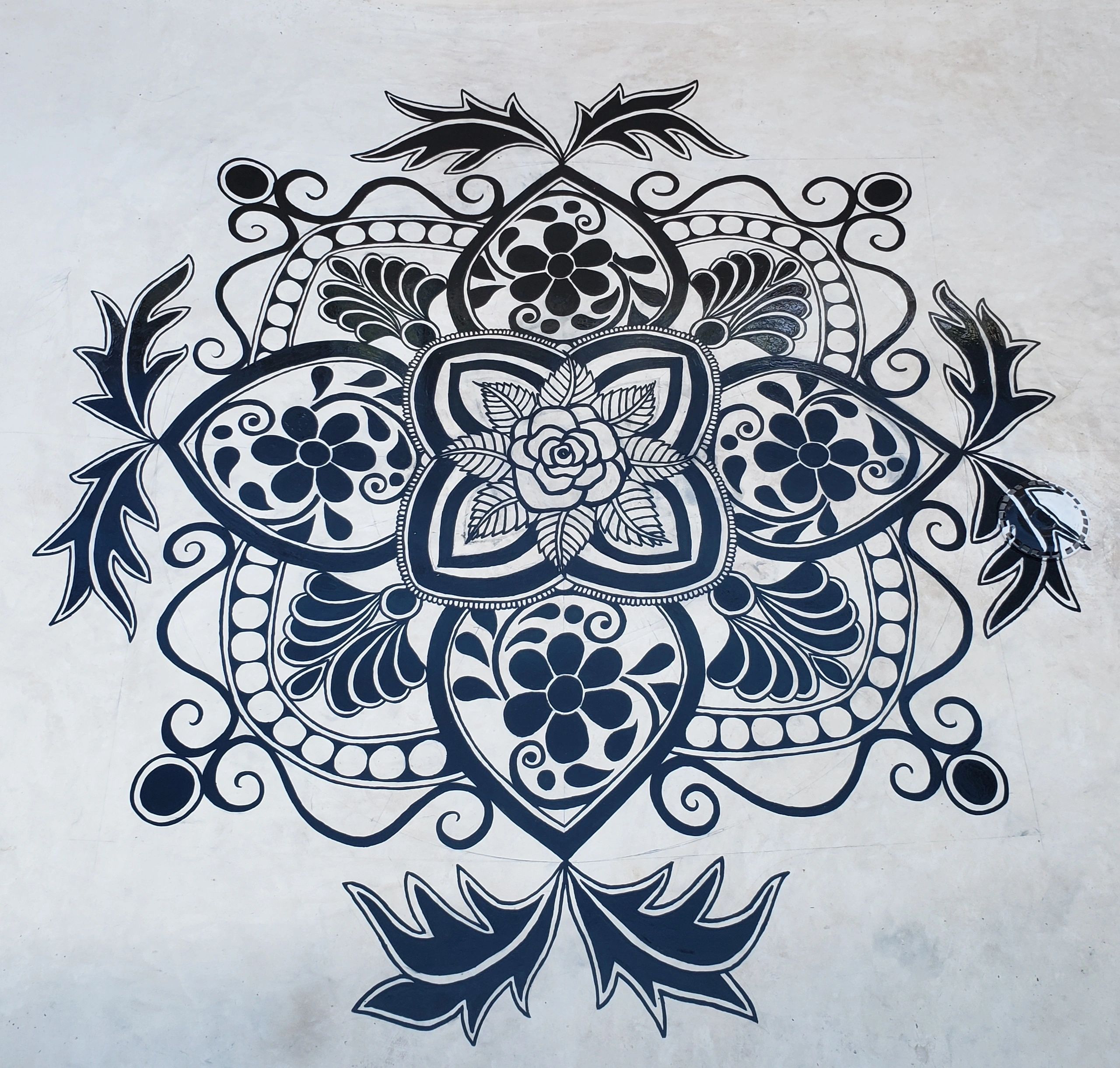 Completed Tulum, Mexico pool mandala.